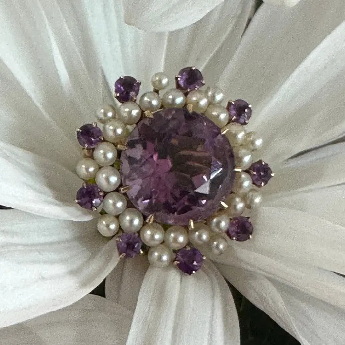14 Karat Yellow Gold Amethyst Pearl PinPendant 54800435 ONeills Estate Jewelry Necklaces 14 Karat Yellow Gold Amethyst Pearl PinPendant 54800435 ONeills Estate Jewelry Necklaces