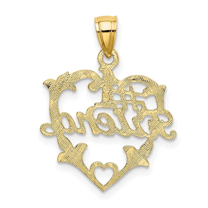 14k 1 FRIEND in Heart Charm TreasureFineJewelers Charm Necklaces