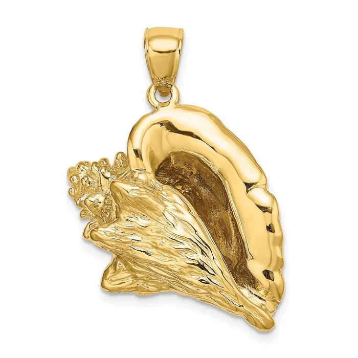 14K 3D Conch Shell Charm TreasureFineJewelers Charm Necklaces