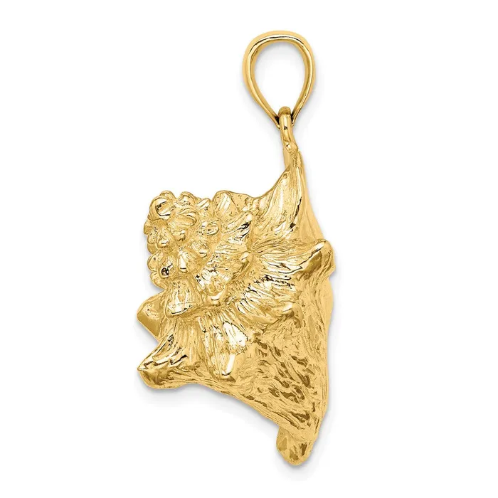 14K 3D Conch Shell Charm TreasureFineJewelers Charm Necklaces