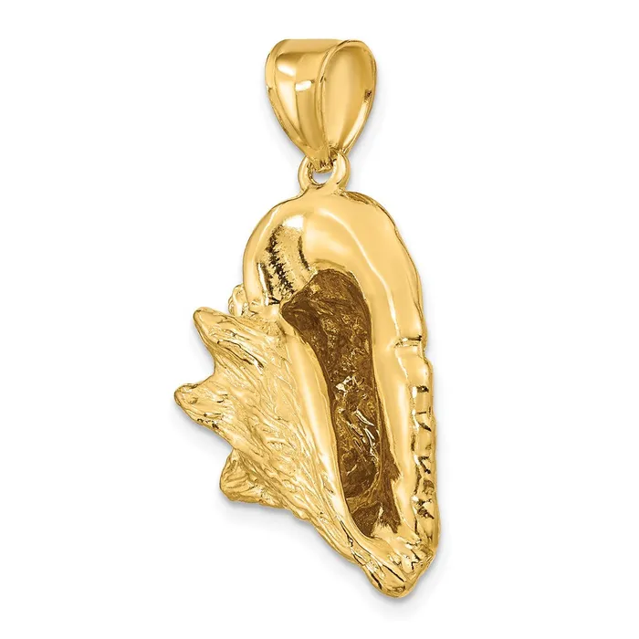 14K 3D Conch Shell Charm TreasureFineJewelers Charm Necklaces