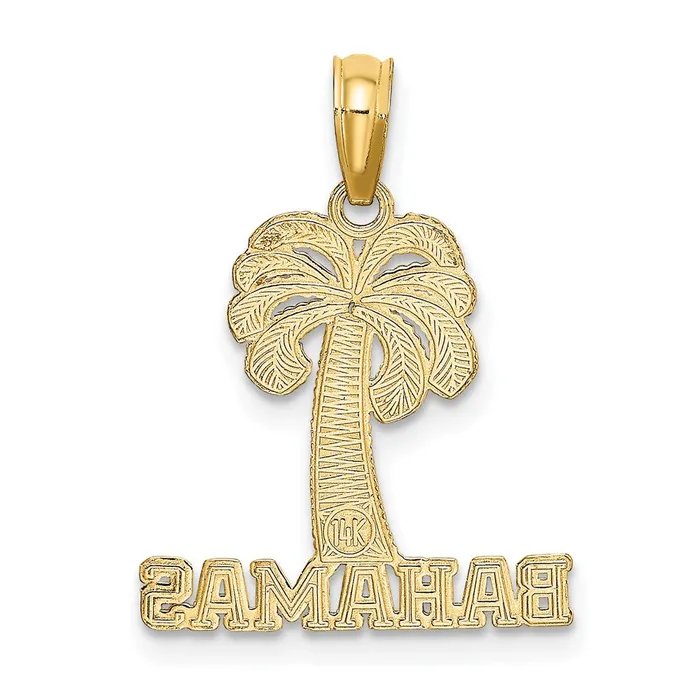14K BAHAMAS Palm Tree Charm TreasureFineJewelers Charm Necklaces