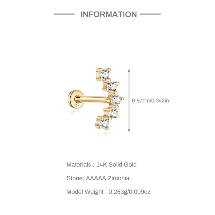 14k Gold Square Bottom Round Gold Flat Back Earrings Trendolla Jewelry Earrings