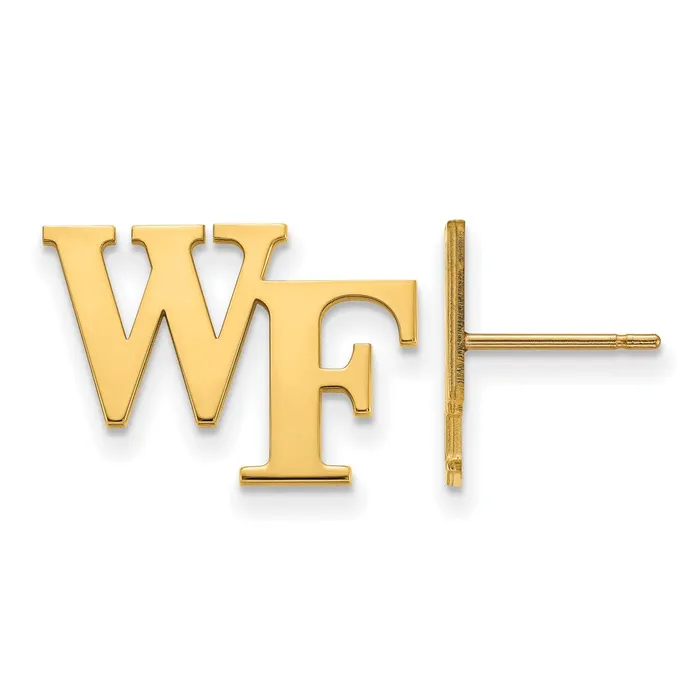 14k Gold Wake Forest University WF Small Post Earrings TreasureFineJewelers Earrings 14k Gold Wake Forest University WF Small Post Earrings TreasureFineJewelers Earrings