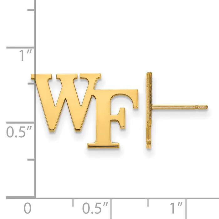 14k Gold Wake Forest University WF Small Post Earrings TreasureFineJewelers Earrings