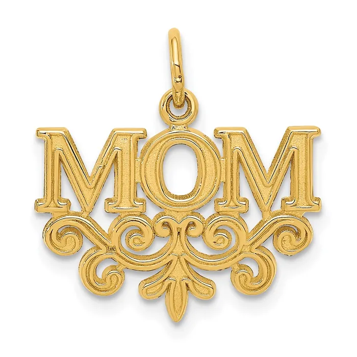 14k MOM Charm TreasureFineJewelers Charm Necklaces