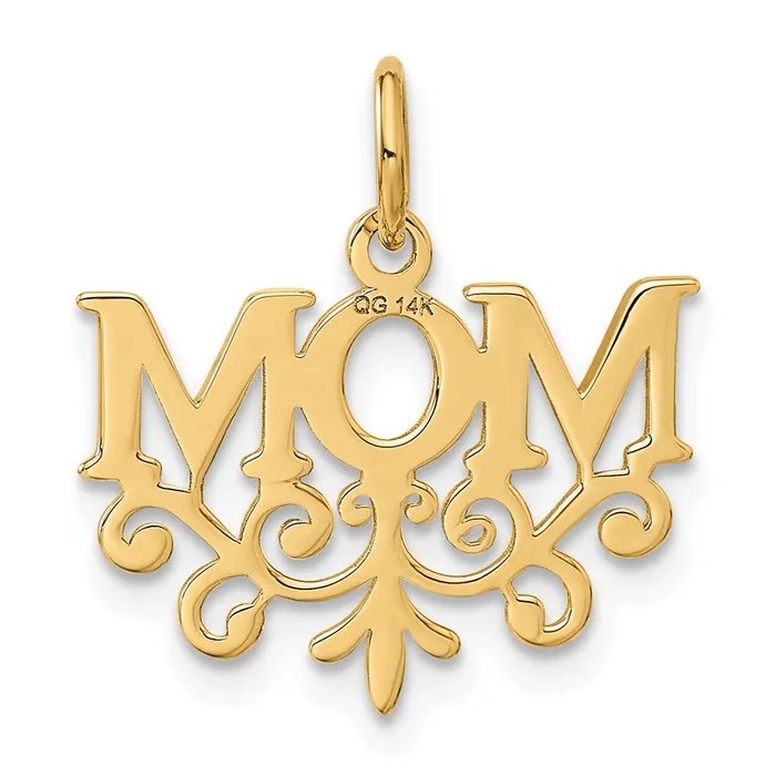14k MOM Charm TreasureFineJewelers Charm Necklaces