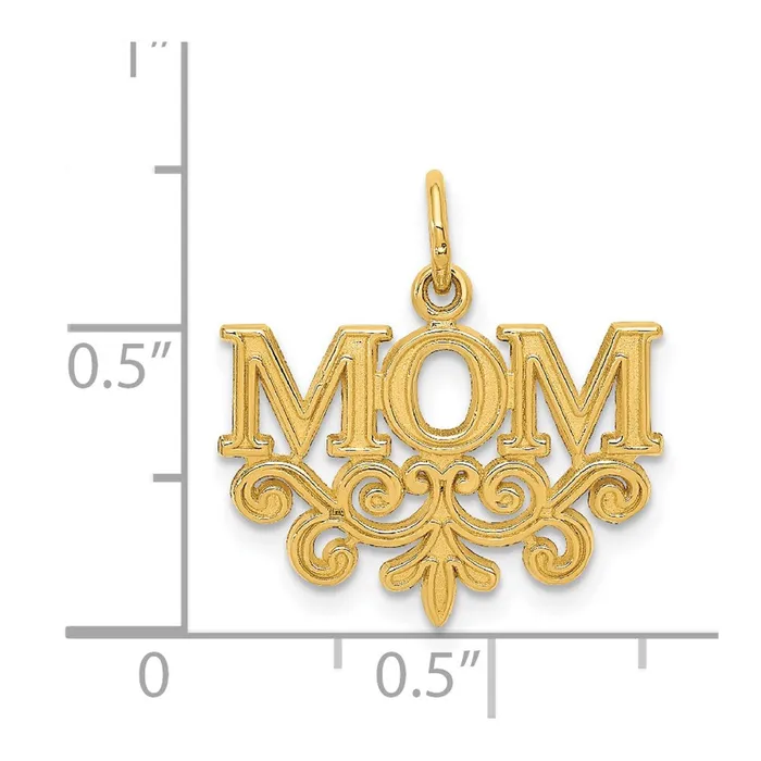 14k MOM Charm TreasureFineJewelers Charm Necklaces