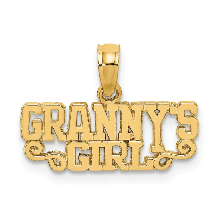 14K Polished GRANNYS GIRL Charm TreasureFineJewelers Charm Necklaces