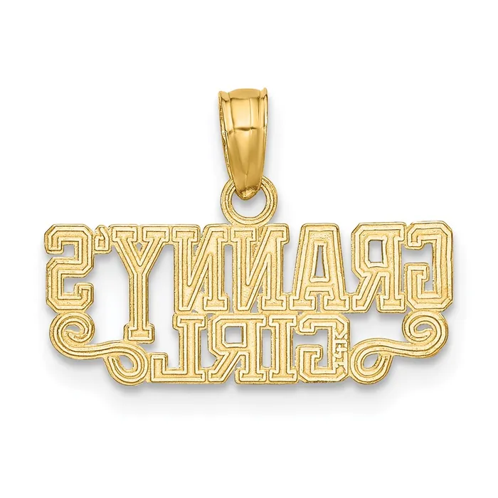 14K Polished GRANNYS GIRL Charm TreasureFineJewelers Charm Necklaces