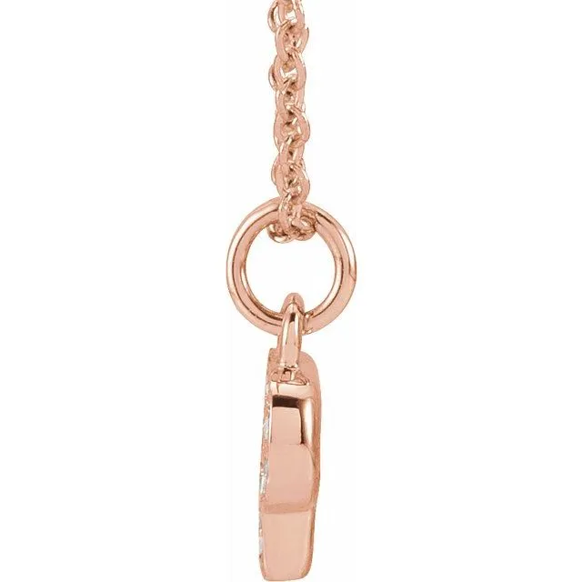 14K Rose Gold 04 CTW Natural Diamond Petite Initial P 1618 Necklace TreasureFineJewelers Necklaces