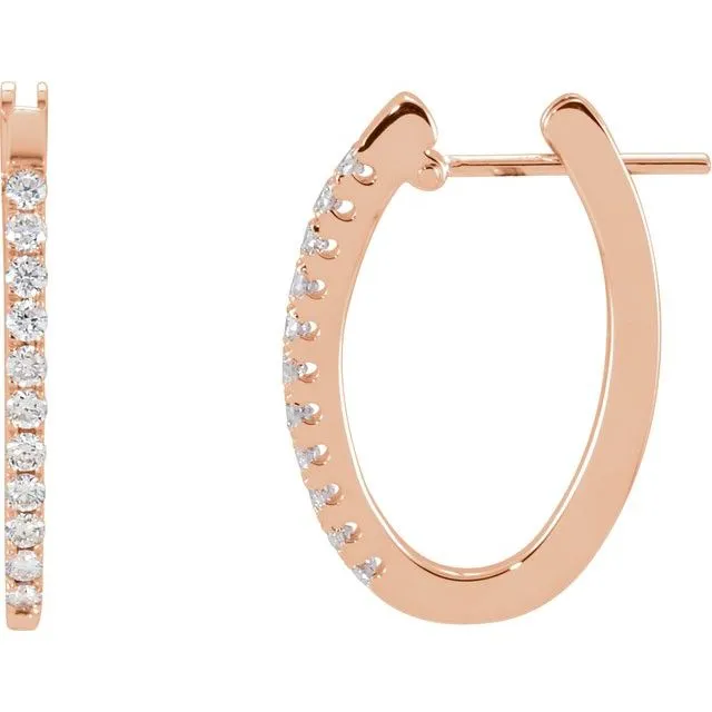 14K Rose Gold 20 mm 13 CTW Natural Diamond Hoop Earrings TreasureFineJewelers Earrings 14K Rose Gold 20 mm 13 CTW Natural Diamond Hoop Earrings TreasureFineJewelers Earrings