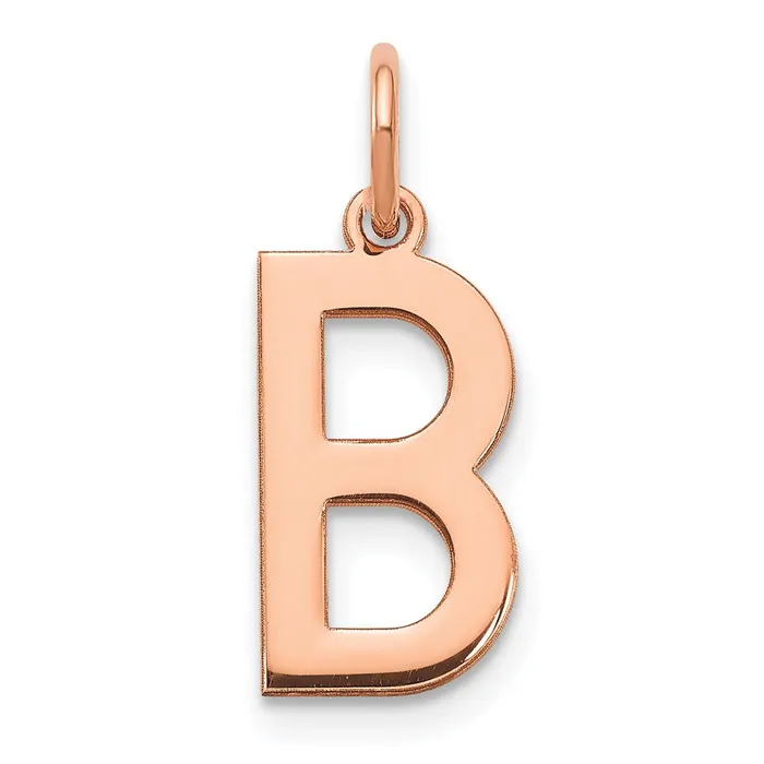 14k Rose Gold Letter B Initial Pendant TreasureFineJewelers Necklaces