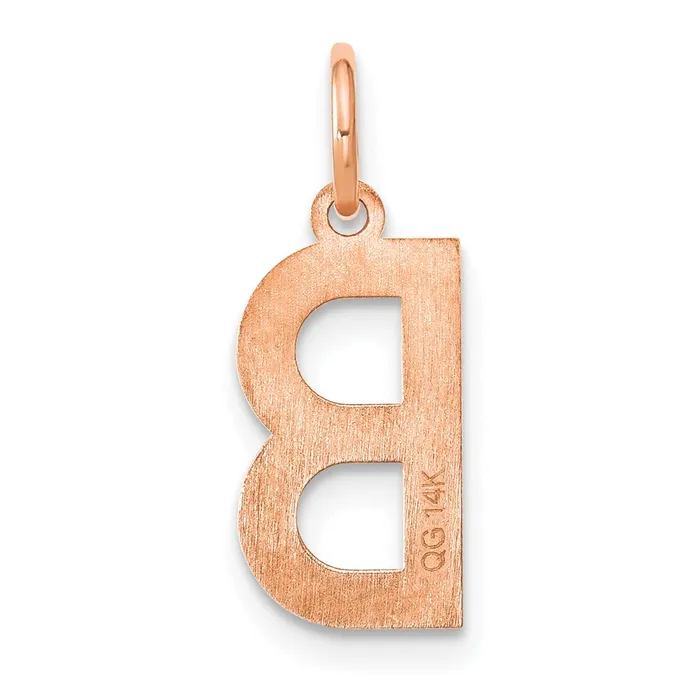 14k Rose Gold Letter B Initial Pendant TreasureFineJewelers Necklaces