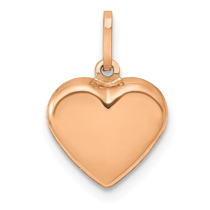 14K Rose Gold Polished 3D Heart Pendant TreasureFineJewelers Necklaces