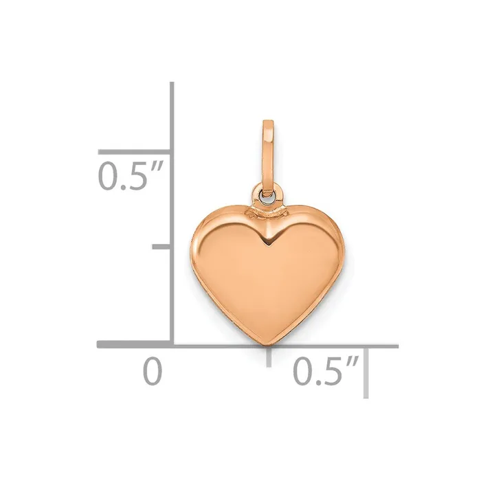 14K Rose Gold Polished 3D Heart Pendant TreasureFineJewelers Necklaces