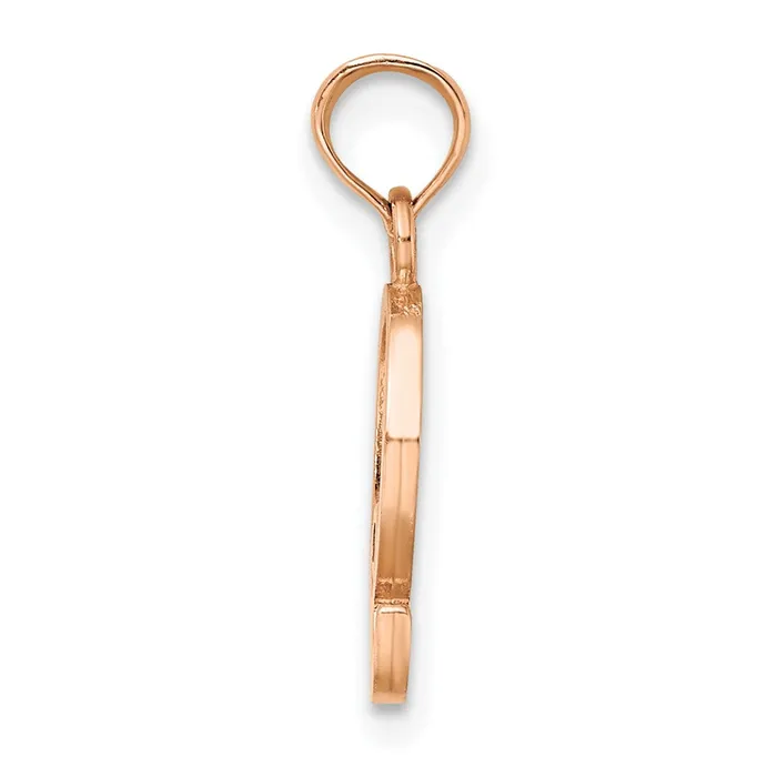 14K Rose Gold Polished Block Letter Q Initial Pendant TreasureFineJewelers Necklaces