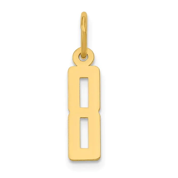 14k Small Elongated Number 8 Charm TreasureFineJewelers Charm Necklaces