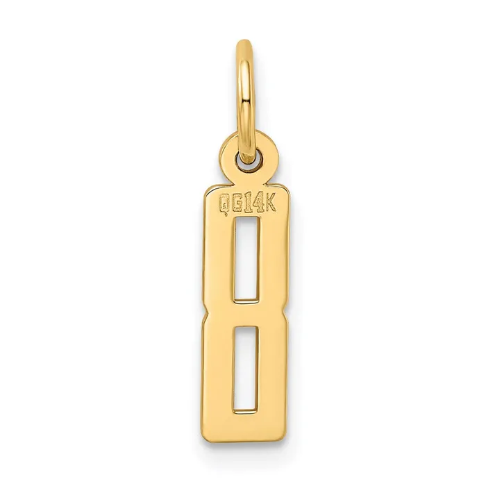 14k Small Elongated Number 8 Charm TreasureFineJewelers Charm Necklaces