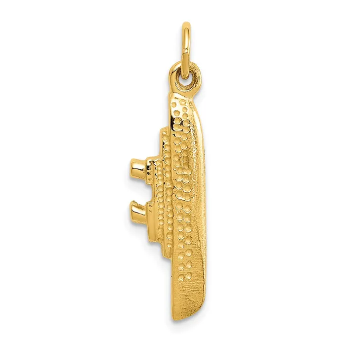 14k Solid Polished 3D Cruise Ship Charm TreasureFineJewelers Charm Necklaces