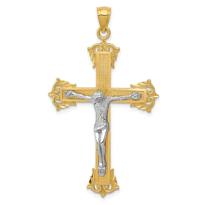 14k Twotone Crucifix Pendant TreasureFineJewelers Rings