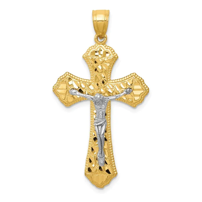 14k Twotone Diamondcut Passion Crucifix Pendant TreasureFineJewelers Rings