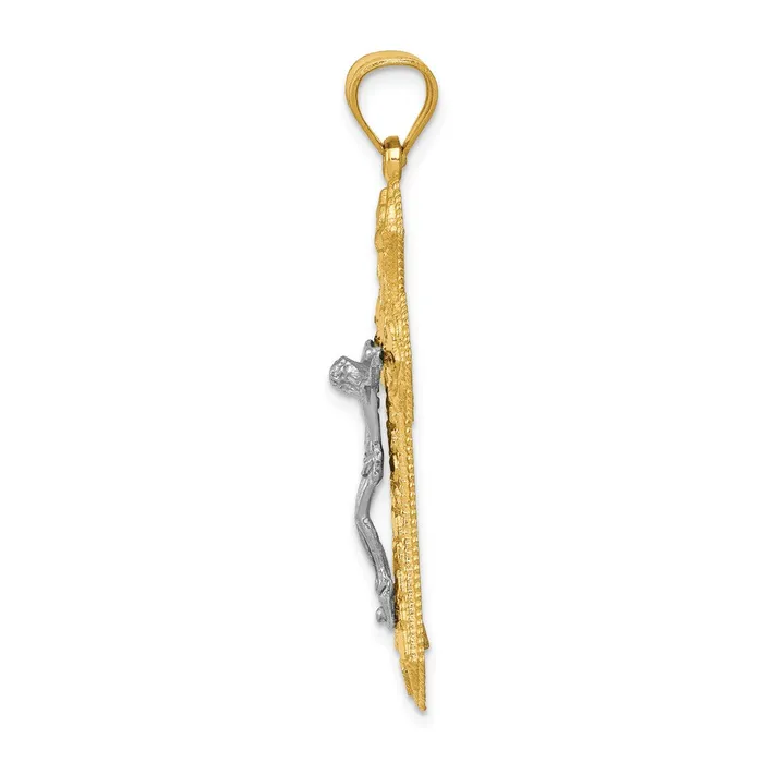 14k Twotone Diamondcut Passion Crucifix Pendant TreasureFineJewelers Rings