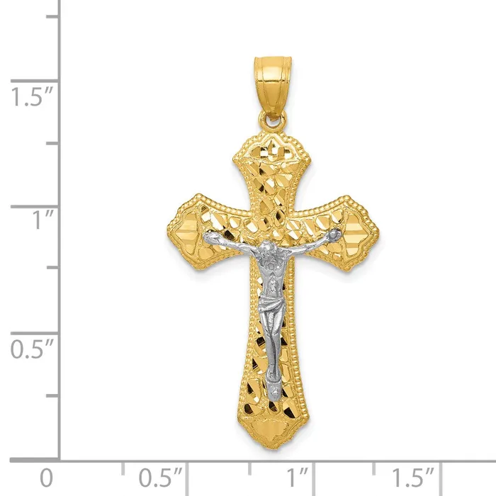 14k Twotone Diamondcut Passion Crucifix Pendant TreasureFineJewelers Rings