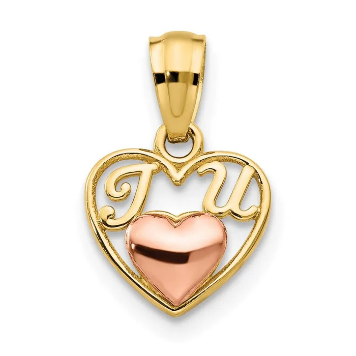 14k Twotone Mini I LOVE U Charm TreasureFineJewelers Rings