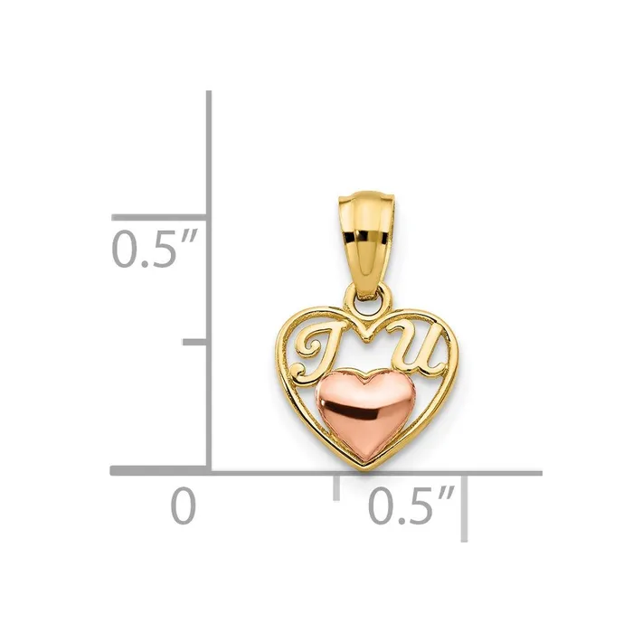 14k Twotone Mini I LOVE U Charm TreasureFineJewelers Rings