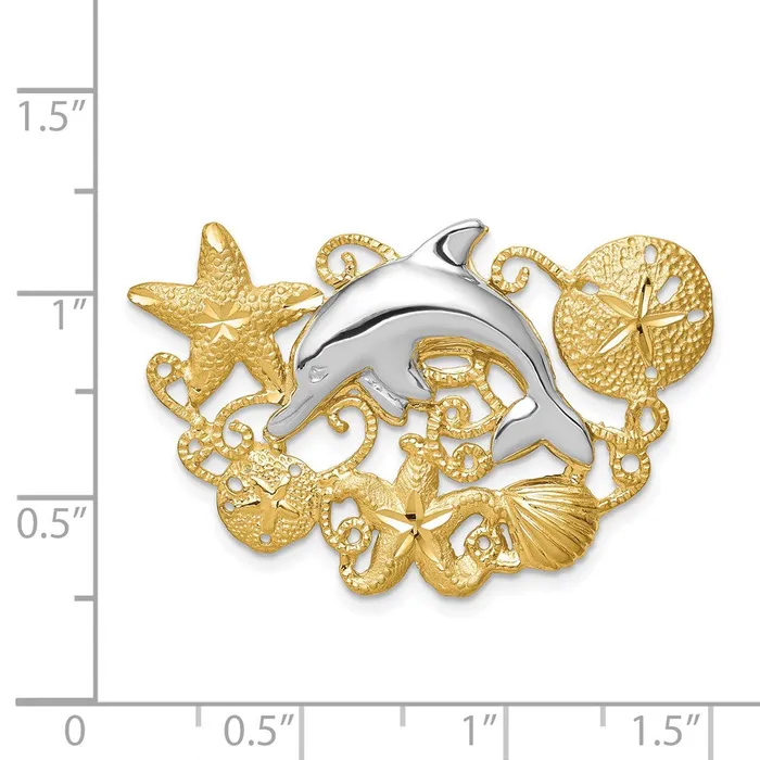 14k Twotone Sea Life Fits 5mm6mm Slide TreasureFineJewelers Rings