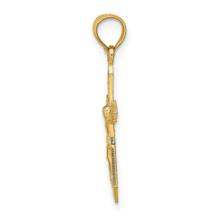14K W Arrow Pointed Ends Crucifix Charm TreasureFineJewelers Charm Necklaces