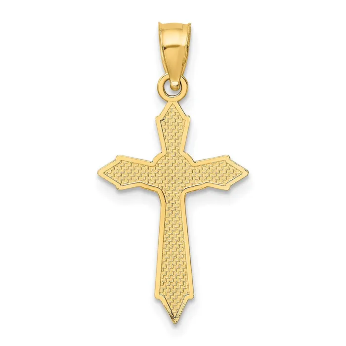 14K W Arrow Pointed Ends Crucifix Charm TreasureFineJewelers Charm Necklaces