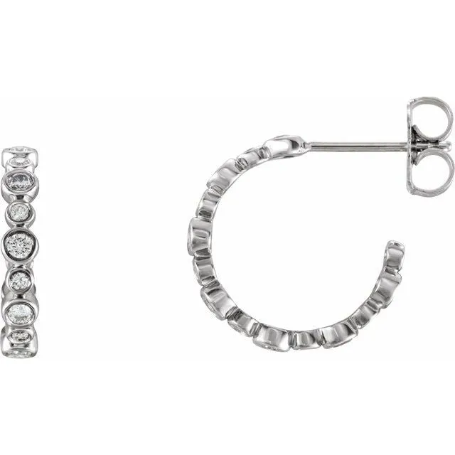 14K White 38 CTW Diamond Hoop Earrings TreasureFineJewelers Earrings