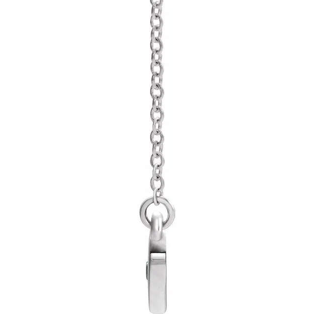 14K White Blue Zircon Heart 16 Necklace TreasureFineJewelers Necklaces