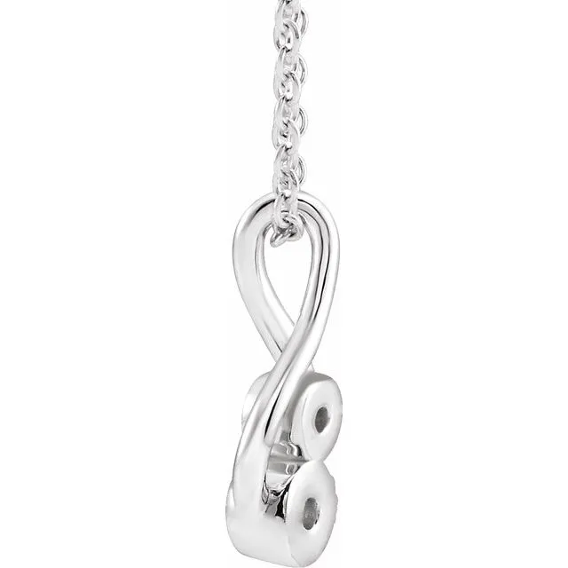 14K White Gold 07 CTW Natural Diamond Hold You Forever 1618 Necklace TreasureFineJewelers Necklaces