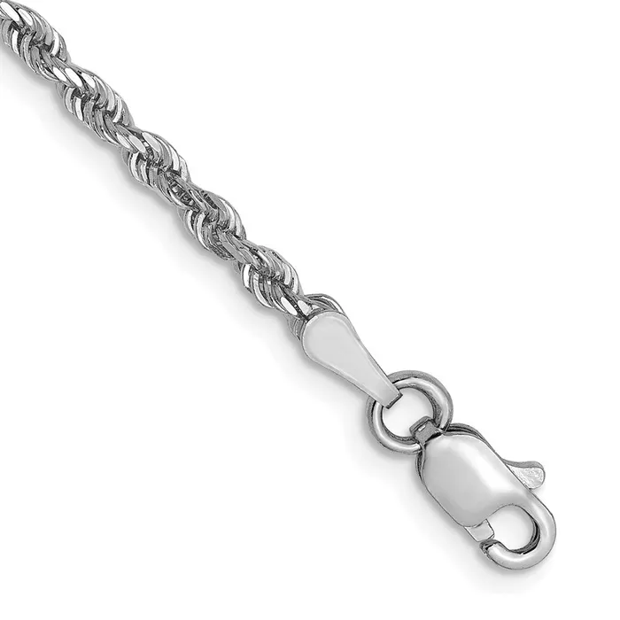 14K White Gold 25mm DiamondCut Rope Chain TreasureFineJewelers Rings