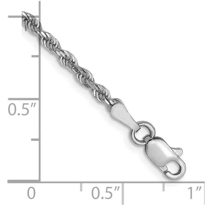 14K White Gold 25mm DiamondCut Rope Chain TreasureFineJewelers Rings