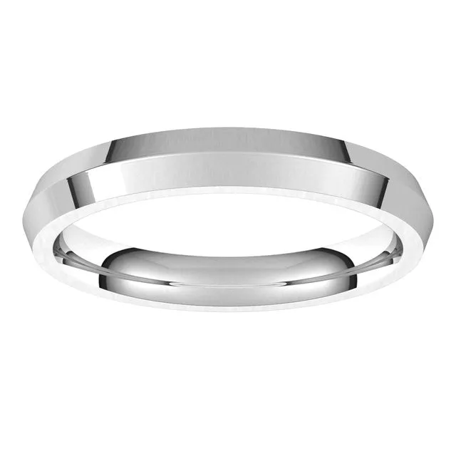 14K White Gold 3 mm Knife Edge Comfort Fit Wedding Band TreasureFineJewelers Rings