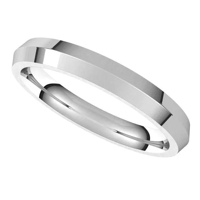 14K White Gold 3 mm Knife Edge Comfort Fit Wedding Band TreasureFineJewelers Rings