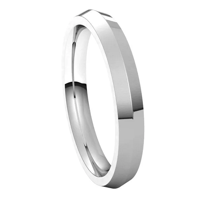 14K White Gold 3 mm Knife Edge Comfort Fit Wedding Band TreasureFineJewelers Rings
