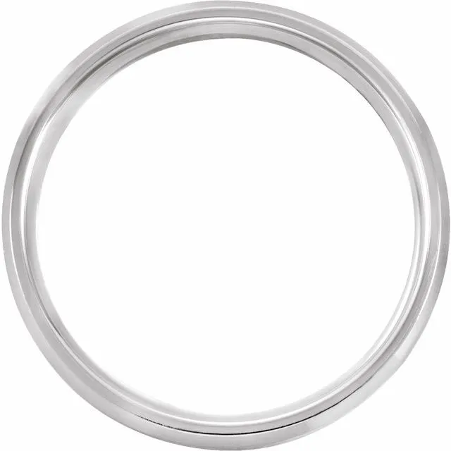 14K White Gold 5 mm ComfortFit Beveled Edge Band With Satin Finish TreasureFineJewelers Rings