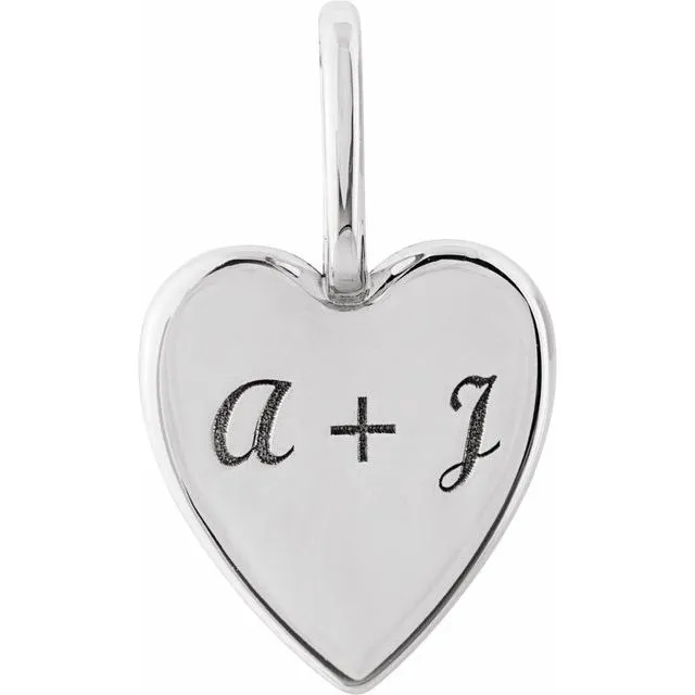 14K White Gold Engravable Heart Pendant TreasureFineJewelers Necklaces