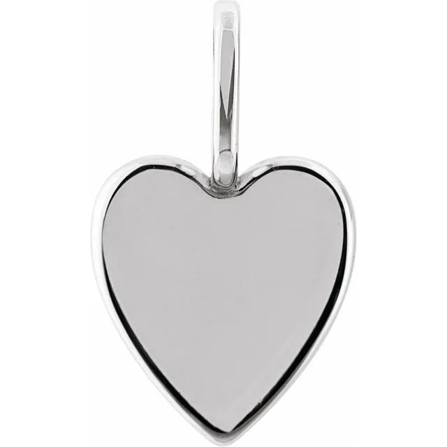 14K White Gold Engravable Heart Pendant TreasureFineJewelers Necklaces
