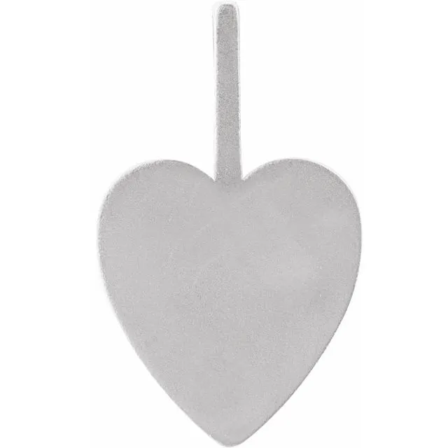 14K White Gold Engravable Heart Pendant TreasureFineJewelers Necklaces
