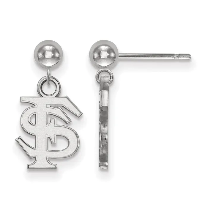 14k White Gold Florida State University FS Dangle Ball Post Earrings TreasureFineJewelers Earrings 14k White Gold Florida State University FS Dangle Ball Post Earrings TreasureFineJewelers Earrings