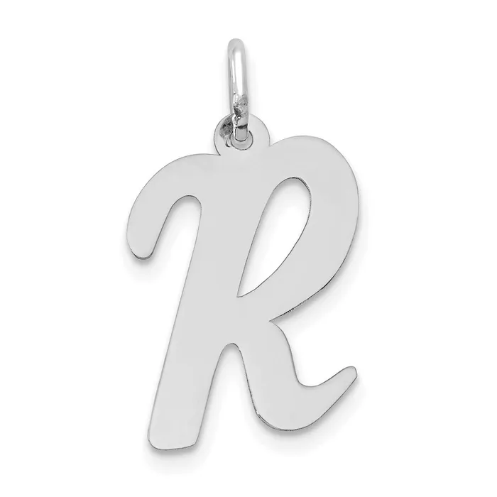 14k White Gold Large Script Letter R Initial Charm TreasureFineJewelers Charm Necklaces 14k White Gold Large Script Letter R Initial Charm TreasureFineJewelers Charm Necklaces