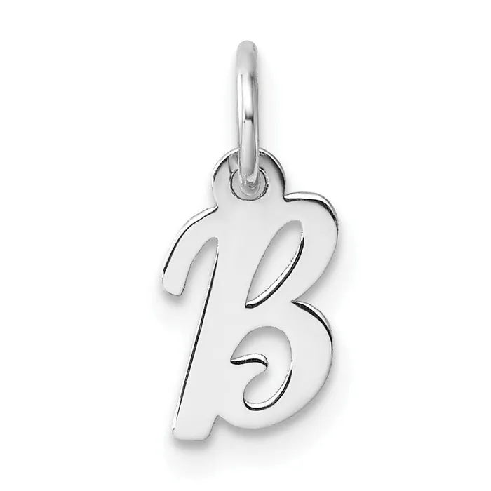 14k White Gold Small Script Letter B Initial Charm TreasureFineJewelers Charm Necklaces 14k White Gold Small Script Letter B Initial Charm TreasureFineJewelers Charm Necklaces