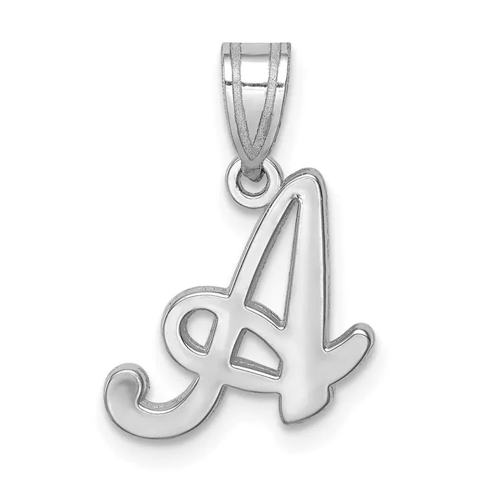 14k White Gold White Gold Script Letter A Initial Pendant TreasureFineJewelers Necklaces 14k White Gold White Gold Script Letter A Initial Pendant TreasureFineJewelers Necklaces