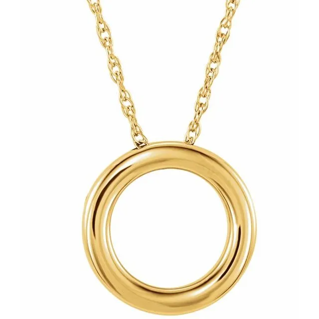 14K Yellow 15 mm Circle 18 Necklace TreasureFineJewelers Necklaces